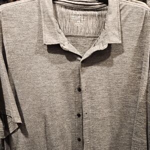 Men's Gray Casual Button Down Shirt